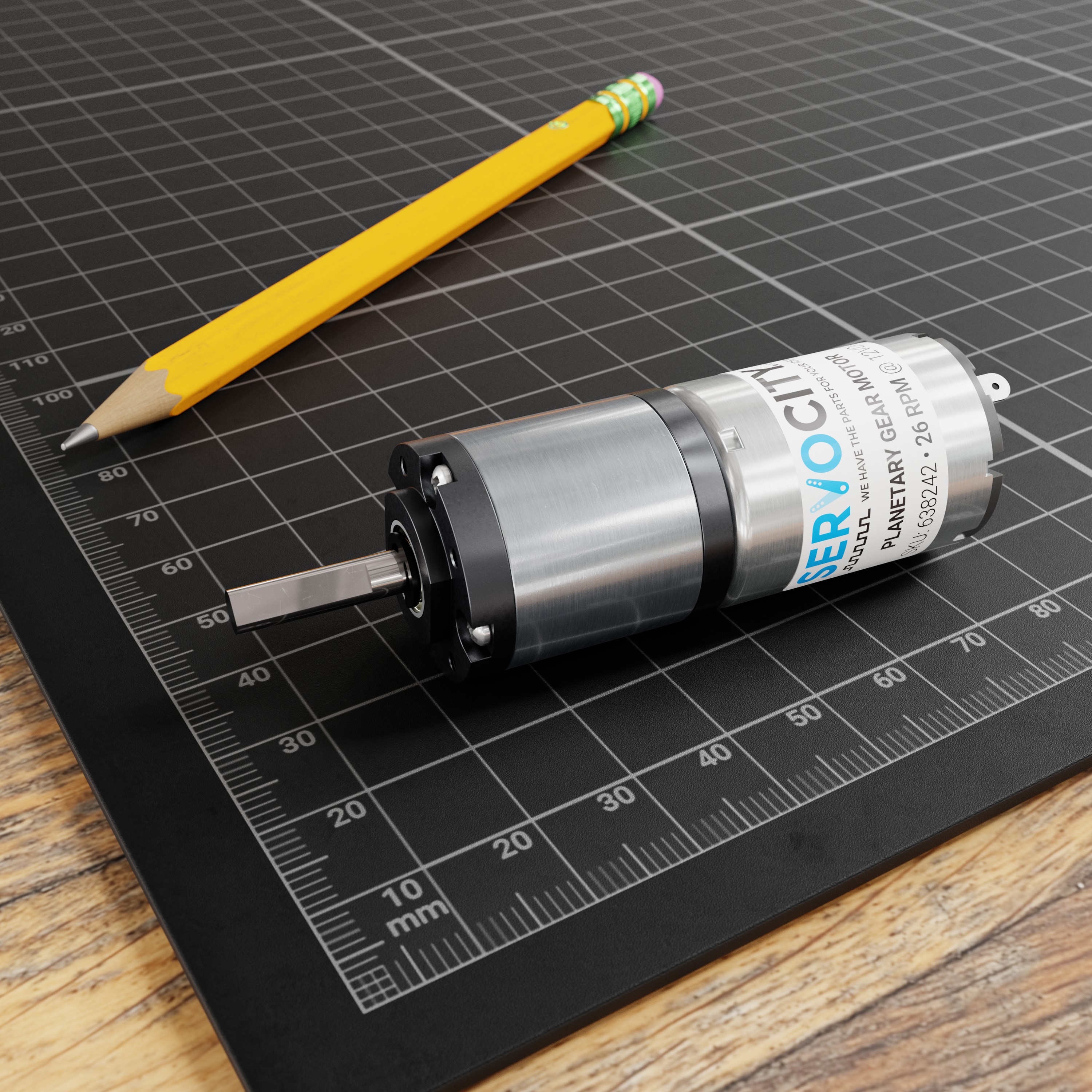 26 RPM Premium Planetary Gear Motor - ServoCity®