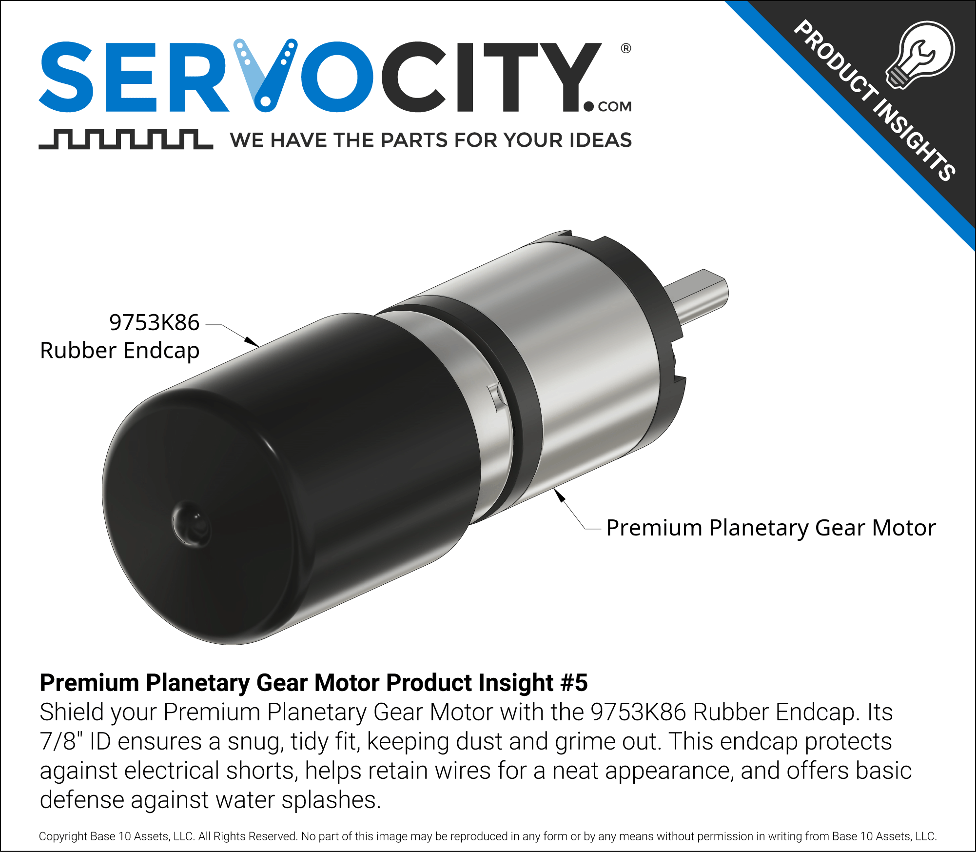26 RPM Premium Planetary Gear Motor - ServoCity®