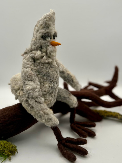 felted bird side view