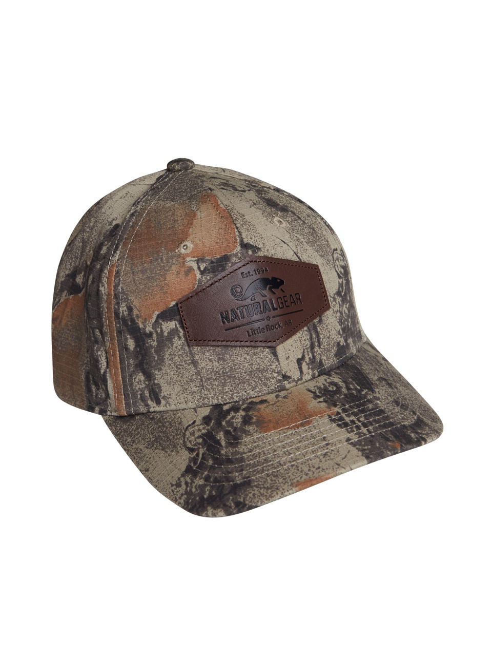 Natural Mid Pro 6 Panel Leather Patch Ball Cap