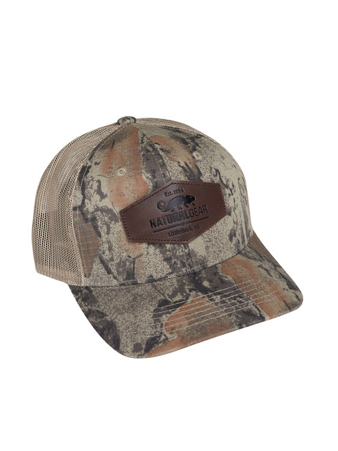☆HUMAN N CAT☆ Pound Vintage Camo Ball Cap Brown FFOUND VIN 6 Panel Leather Ball Cap | Natural Gear