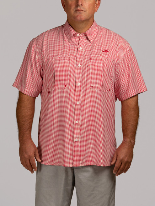 Natural Gear Intercostal Short Sleeved Fishing Shirt - Red Check
