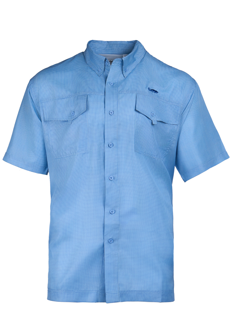 Natural Gear Intercostal Short Sleeved Fishing Shirt - Sky Blue Check