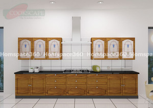 Nexa - Straight Line Modular Kitchen Design in Brown with Membrane Laminate Veneer Finish Options - HSV-SLK-2512 Nexa - Straight Line Modular Kitchen Design in Brown with Membrane Laminate Veneer Finish Options - HSV-SLK-2512