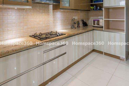 Nexa - L Shaped Modular Kitchen Design in White with Membrane Laminate  Acrylic Lacquered Glass Finish Options - HSV-LSK-1036