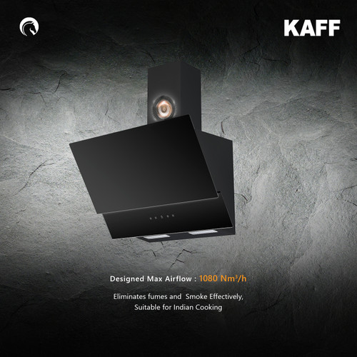 Kaff - NOVA TC 60 - Full Black Tempered Glass - Aluminium Filter - Chimney