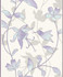 European Wall Paper - FloralsFlowers, Leaves Pattern - Silver, Blue, Violet, Off White - HSMAR451252