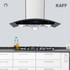 Kaff - STELLA DHC 90 SS - Front Black Glass Stainless Steel - Filter-Less + Dry Heat Auto Clean Technology - Chimney