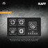 Kaff  Hobs  - KHNY 902TR- 5 Gas Burner with Italian Burners,Auto Ignition and Cast Iron Grills