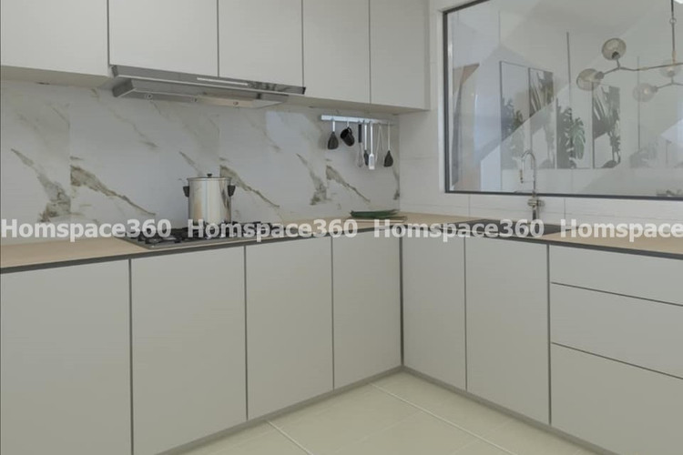 Nexa - L Shaped Modular Kitchen Design in White with Membrane Laminate Acrylic Lacquered Glass Finish Options - HSV-LSK-1016 Nexa - L Shaped Modular Kitchen Design in White with Membrane Laminate Acrylic Lacquered Glass Finish Options - HSV-LSK-1016