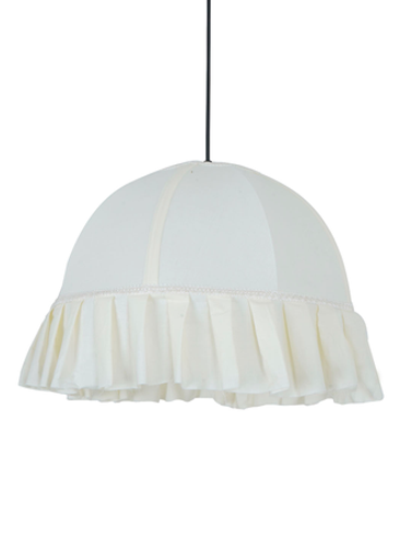 Online India Home Interior Luxury Decorative Fancy Light - Emerald Pendant Light - Bohemian Cotton Frill Dome Pendant Light - 16-Inch White Fabric Shade