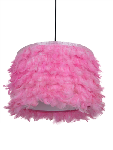Online India Home Interior Luxury Decorative Fancy Light - Emerald Pendant Light - Whimsical Pink Feather Pendant Light | Eclectic Drum-Shaped Lamp