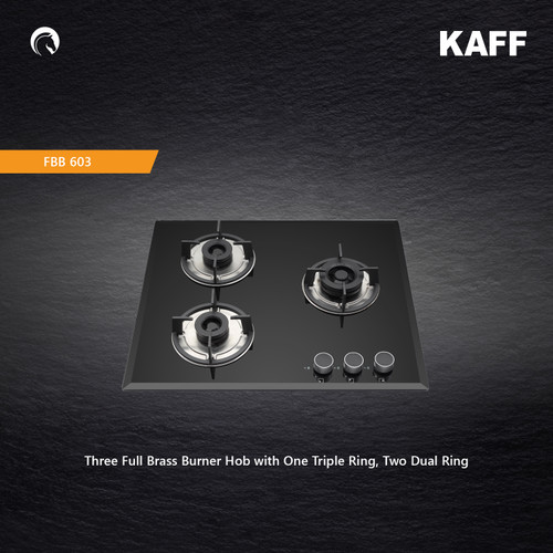 Kaff  Hobs -   FBB 603 -  Three Full Brass Burner Hob