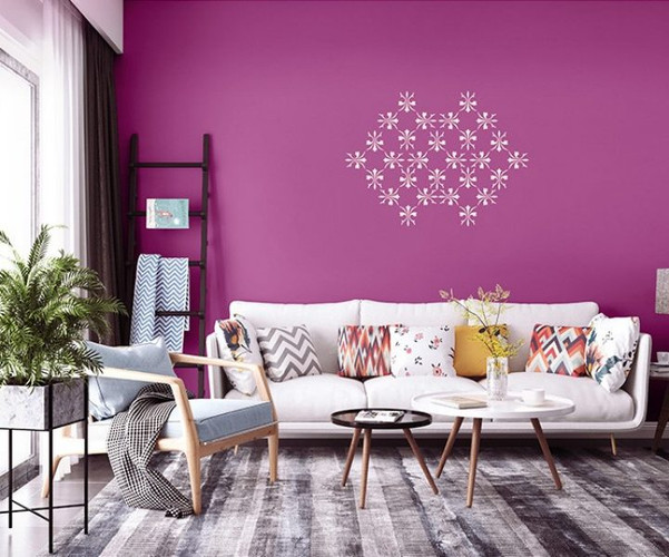 Asian Paints Stardust Stencil Wall Paint Tinge Of Pink