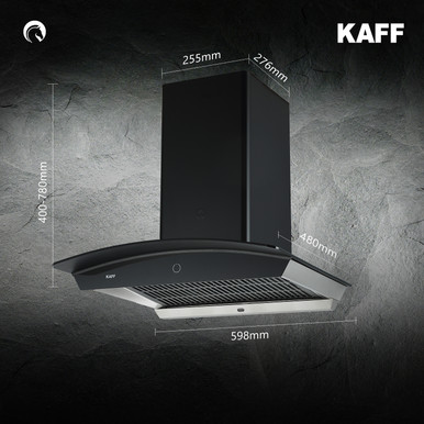 Kaff ROVER DHC 60 Matt Black Chimney