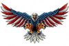 "Eagle With US Flag on Wings  Spread-- 29" by 18" Metal Sign