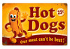 "HOT DOGS"  REPRODUCTION  METAL  SIGN