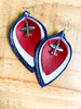Military Plane Triple-Layer Leather Leaf Earrings