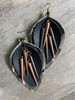 Army Ammunition Leather Leaf Earrings
