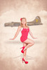 Megan and a B-17 Bomber Poster