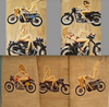 MOTORCYCLE * PIN-UPS * ON TAUPE *BATH* TOWELS