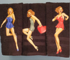 PIN-UP  GIRLS  ON  BLACK  HAND  TOWELS---5  DIFFERENT  IMAGES