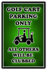 Golf Cart Parking Only--metal sign