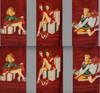 CHRISTMAS PIN-UP GIRLS---- RED BATH  TOWELS