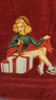 CHRISTMAS PIN-UP GIRLS---- RED BATH  TOWELS