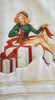 CHRISTMAS PIN-UP GIRLS  ON  WHITE  BATH  TOWELS