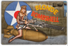 BLONDE  BOMBSHELL  NOSE  ART---METAL  SIGN