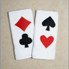 PLAYING CARD SUITS -- SET OF TWO  WHITE  HAND  TOWELS--