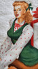 GIFT-GIVING  PIN-UP GIRL ---ON WHITE BATH TOWEL