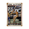 "FOR ACTION, ENLIST IN THE AIR SERVICE" VINTAGE METAL SIGN