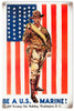 "BE  A  U.S.  MARINE"  REPRODUCTION  METAL  SIGN 