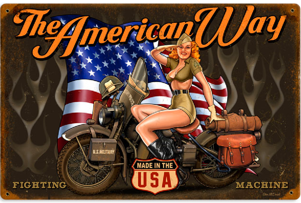 MADE IN AMERICA ----METAL SIGN - Pin-Ups For Vets Store