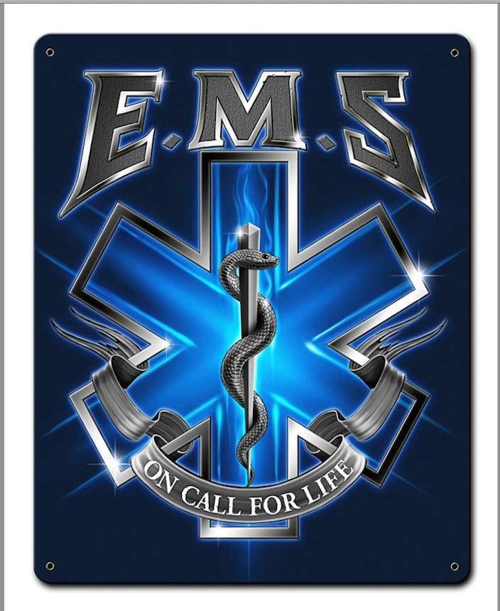  EMS ON CALL METAL SIGN Pin Ups For Vets Store