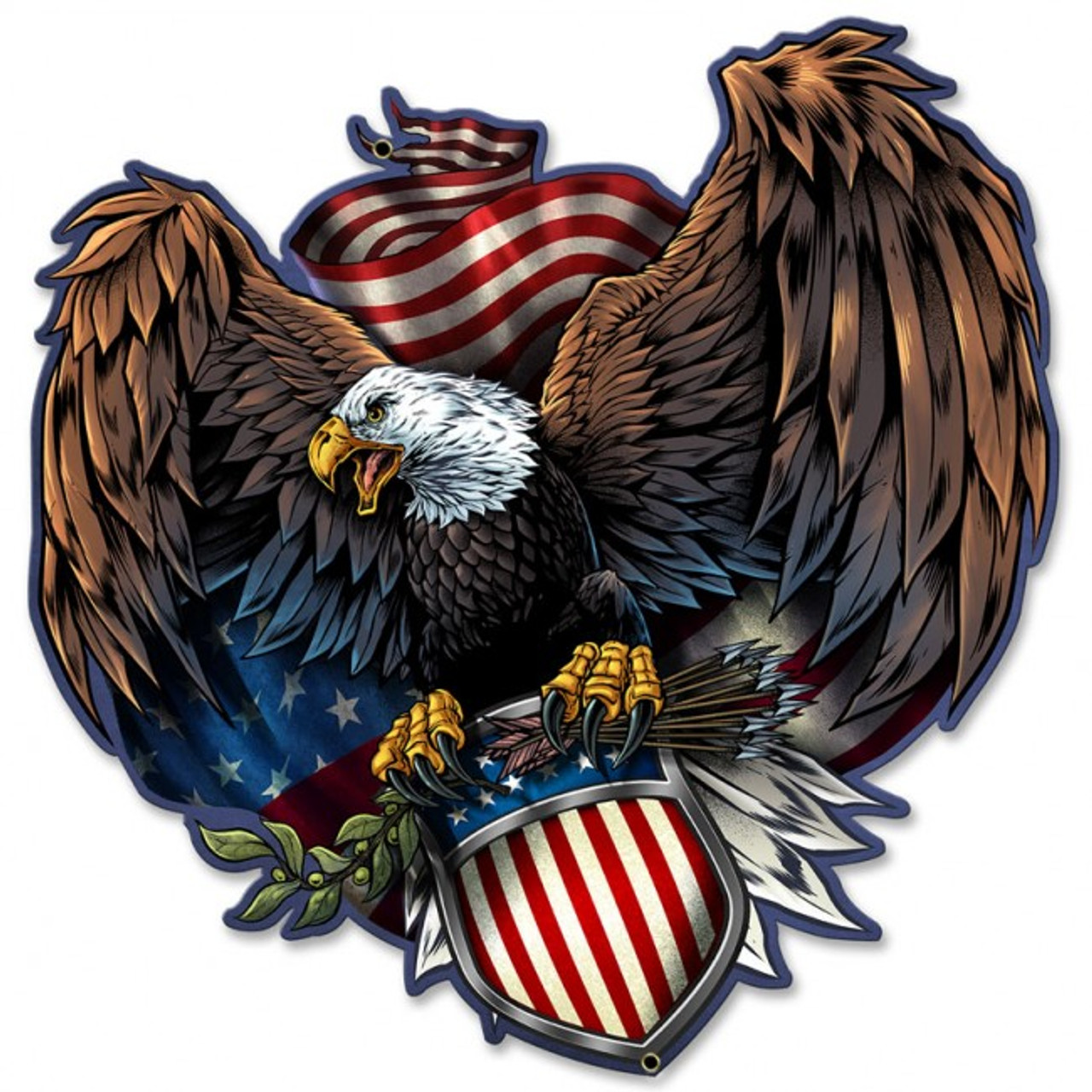 american flag shield eagle