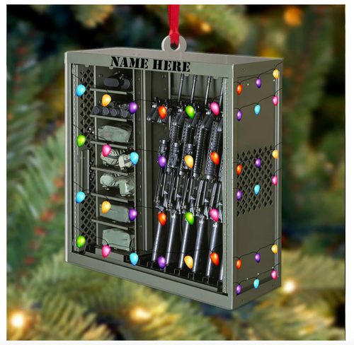 Personalized Military Weapon Rack --- Christmas Acrylic Ornament