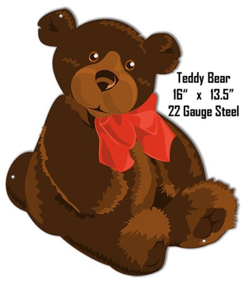 "Teddy Bear Animal Wall Art"-- Laser Cut Out Metal Sign 