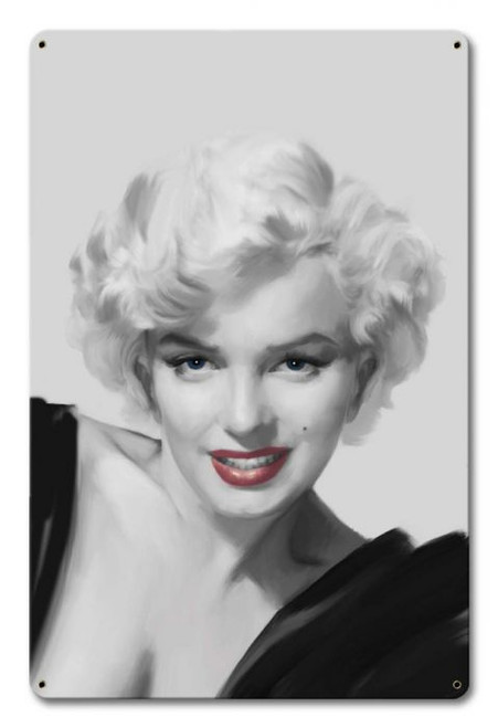 MARILYN--IN BLACK AND WHITE---METAL WALL ART