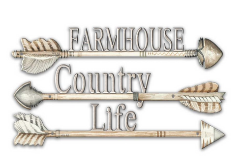 FARMHOUSE COUNTRY LIFE--  ARROWS  METAL WALL ART