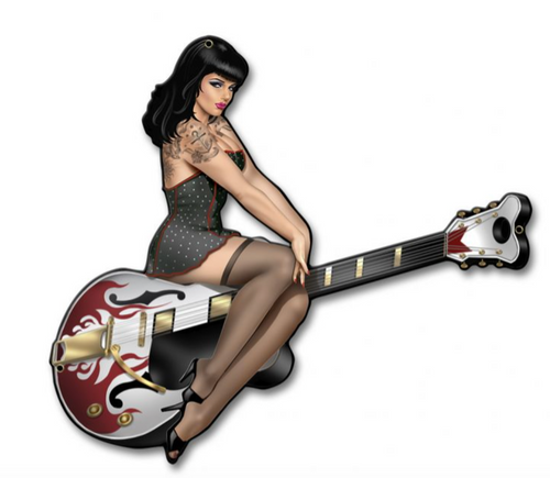 "GUITAR GIRL"  STEEL CUT-OUT