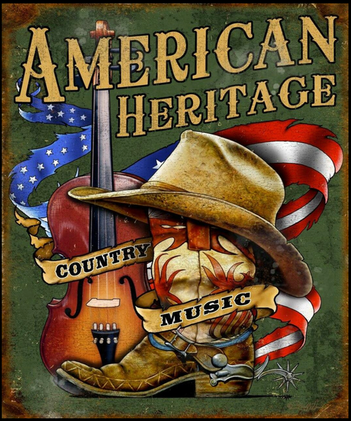 AMERICAN  HERITAGE  OUR  COUNTRY  MUSIC---METAL SIGN