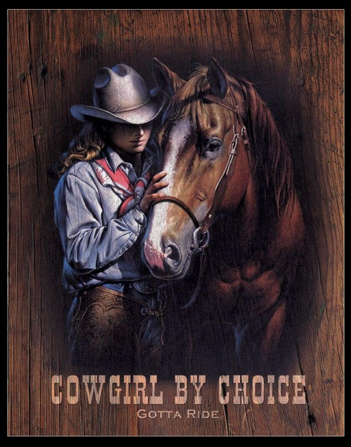 COWGIRL  BY  CHOICE ------------METAL  SIGN