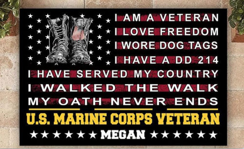 I  AM  A  VETERAN---- PERSONALIZED  DOOR MAT