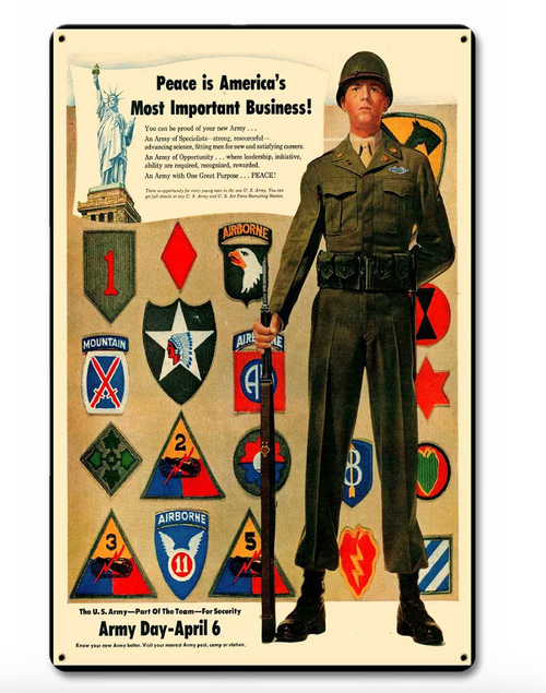 VINTAGE ARMY RECRUITING POSTER ---METAL SIGN