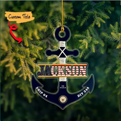 Personalized  Navy  Anchor  Ornament