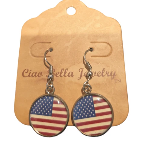 USA-MADE  FLAG  EARINGS