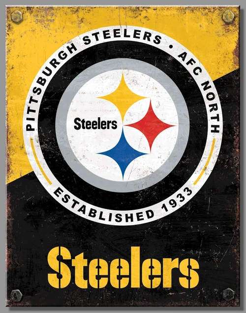 Pittsburgh Steelers-------- Two-Tone--  Metal  Sign